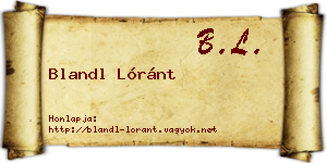 Blandl Lóránt névjegykártya