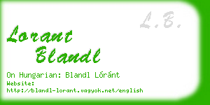 lorant blandl business card
