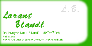 lorant blandl business card